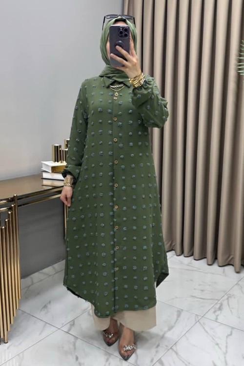 Boncuk Tunik Haki