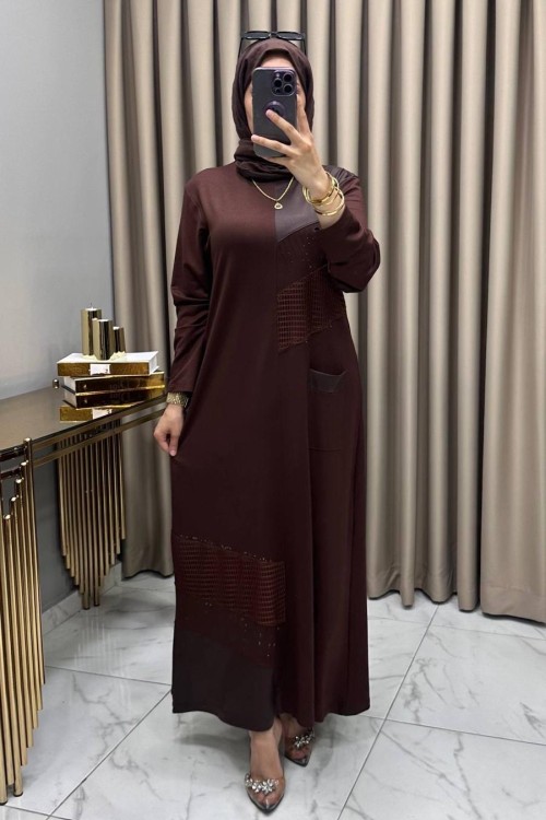 Gülşen Abiye Elbise Kahve