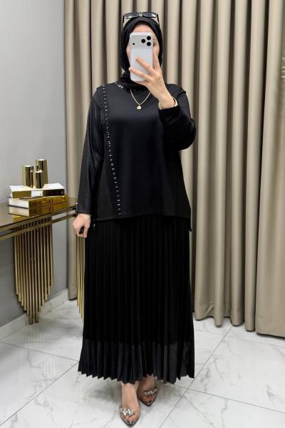 Helen Etekli Takım Siyah