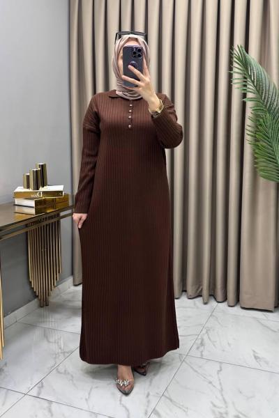 Kamer Triko Elbise Kahve