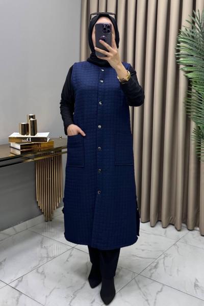 Nida Kapitone Yelek Lacivert