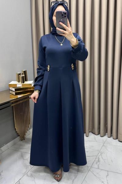 Öznur Elbise Lacivert