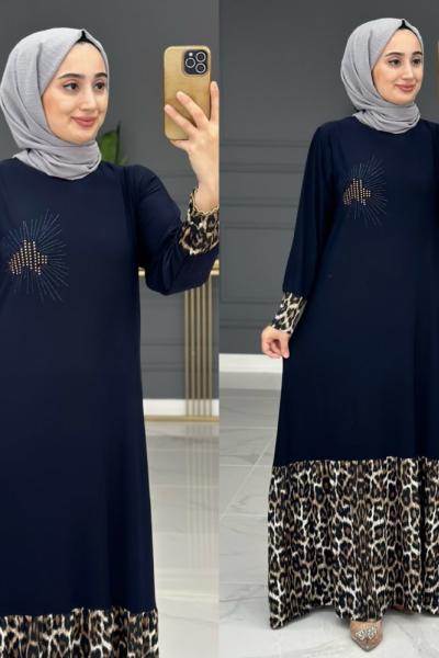 ATİYE ELBİSE - LACİVERT