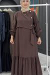Azize Elbise - KAHVERENGİ
