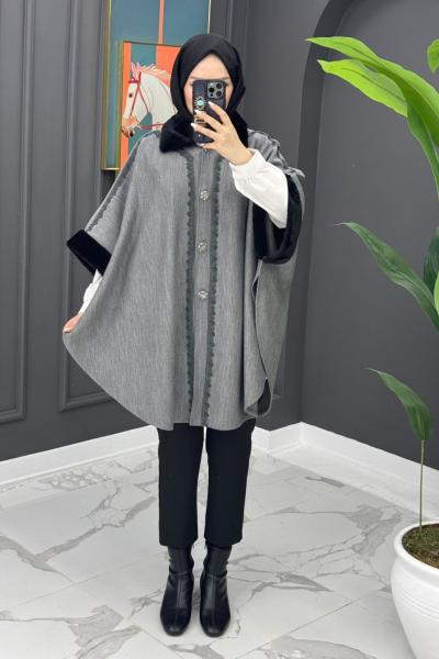 Çelik Örme Panço - Gri