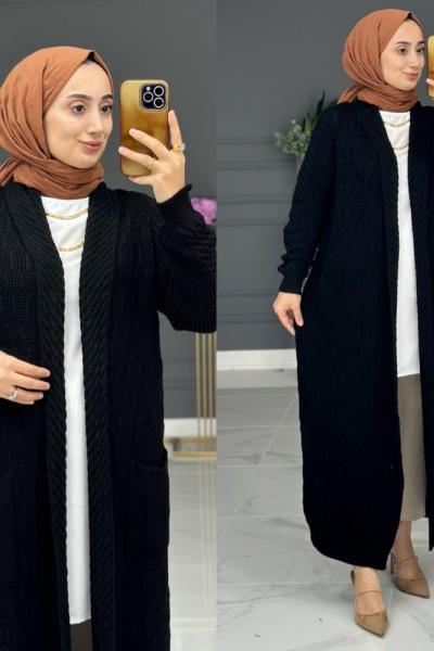 Esra Uzun Triko Hırka - siyah