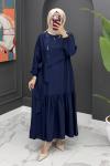 Gülseli elbise lacivert