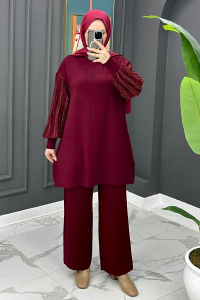 Merve Triko Takım - Bordo