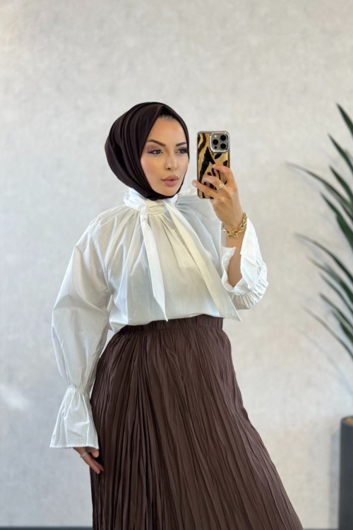 1055 Fiyonk Gömlek Beyaz