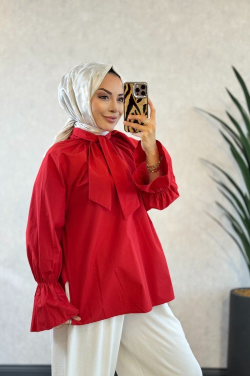 1055 Fiyonk Gömlek Kırmızı