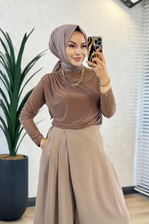 1063 Elçin Bluz Latte