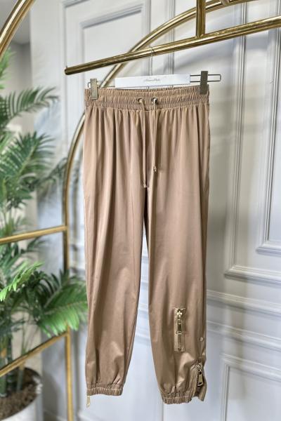 11P4646 Fermuar Detaylı Pantolon Vizon