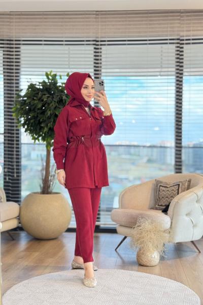 1262 File Detaylı Takım Bordo