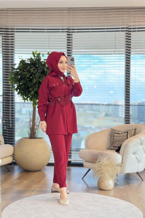 1262 File Detaylı Takım Bordo
