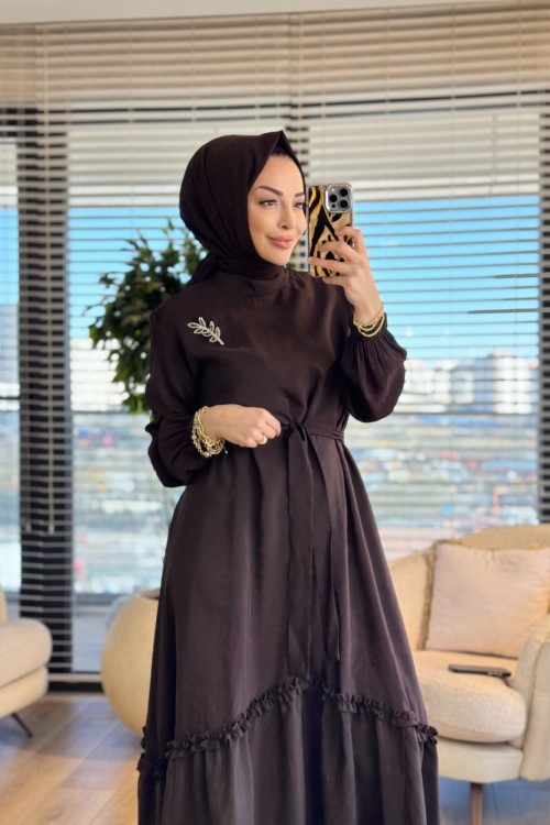 12675 Dila Elbise Kahve