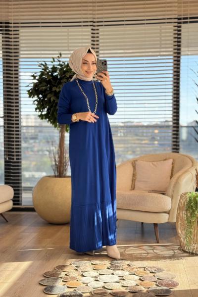 14052 Plose Triko Elbise Saks