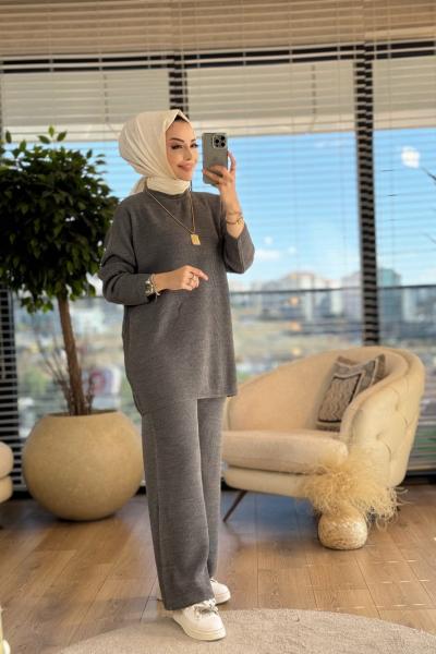 14053 Selanik Triko Pantolon Takım Antrasit