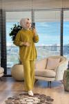 14053 Selanik Triko Pantolon Takım Yağ Yeşili