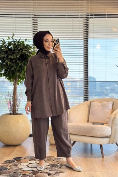 14442 Ön İki Cepli Clasic Takım Kahve