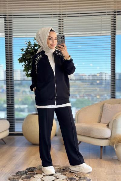 1504 Omuzları TaşlıTakım Siyah