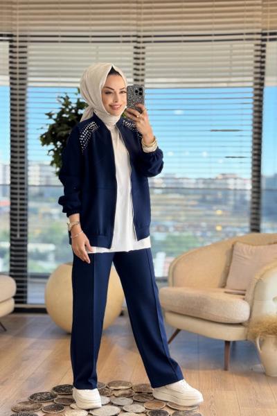 1504 Omuzları TaşlıTakım Lacivert