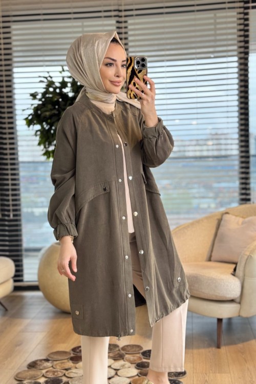 15259 Önü Parça Ve Çıtçıtlı Kap Haki