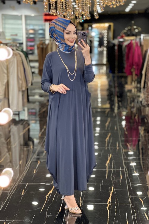 1686 Tuğçe Elbise Antrasit