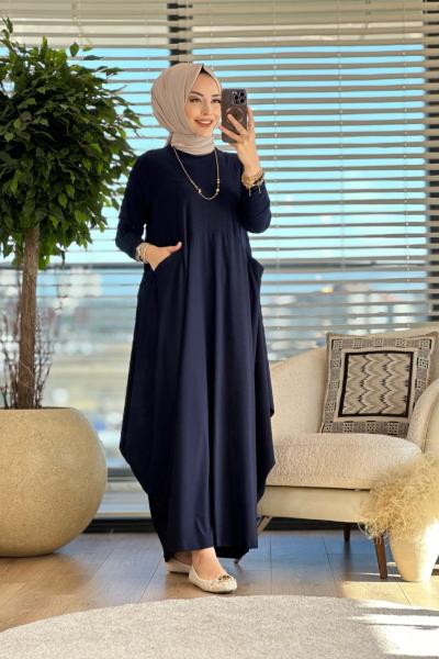 1686 Tuğçe Elbise Lacivert