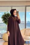 1735 Sandy Yarasa Kol Tunik Kahve