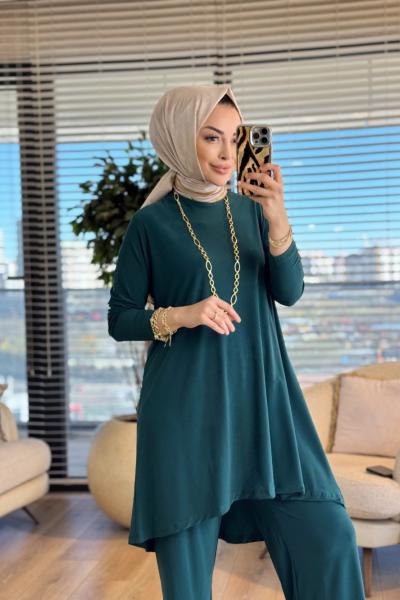 1778 Sandy Pantolonlu Takım Zümrüt