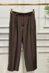 18297 Önü Pileli Pantolon Kahve