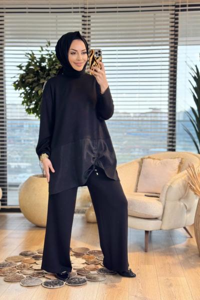 19250 Şirin Büyük Beden Takım Siyah