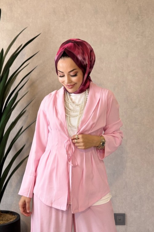 22889 Önü Bağcıklı Takım Pembe