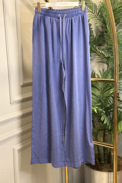 250273 Beli Lastikli Salaş Pantolon İndigo