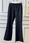 25561 Beli Lastikli Bol Paça Pantolon Siyah