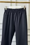 25561 Beli Lastikli Bol Paça Pantolon Siyah