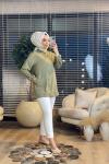25YT552 Fermuarlı Bomber Ceket Haki