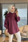 260141 Şık Aplikeli Gömlek Bordo