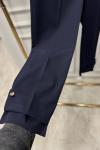 26065 Paçası Kalın Parçalı Pantolon Lacivert