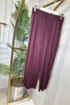 26084 Paçası Lastik Geçmeli Pantolon Bordo