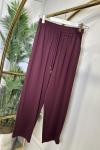 26085 Beli Lastikli Bağcıklı Pantolon Bordo