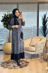 26212 Elmas Leopar Elbise Siyah Gri