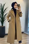 2628 Ayaklı Yaka Trenç Camel