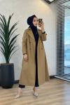 2628 Ayaklı Yaka Trenç Camel