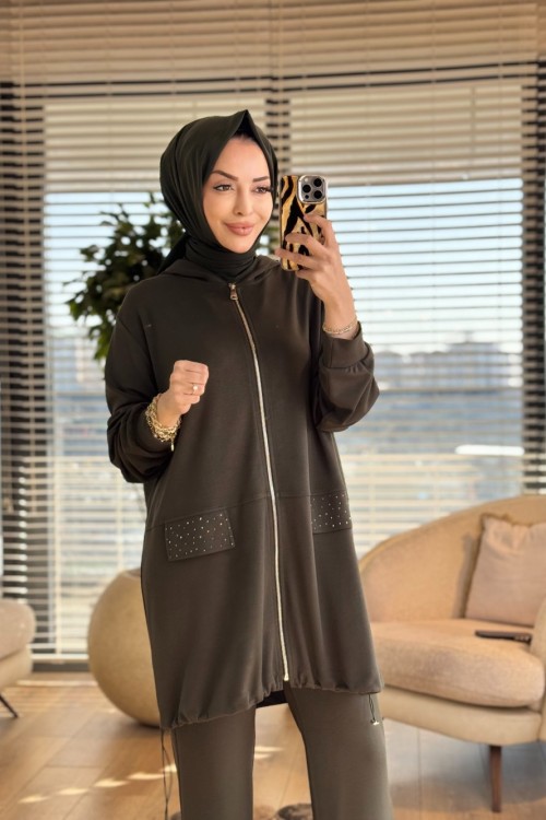 26622 Dilek Osyho Taşlı Takım Haki