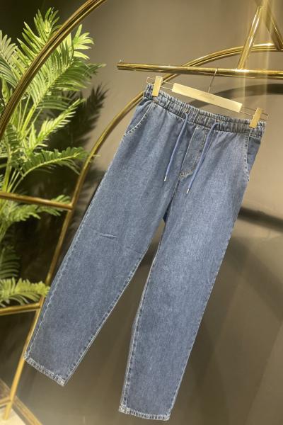 2759 Beli Bağcıklı Kot Pantolon Lacivert