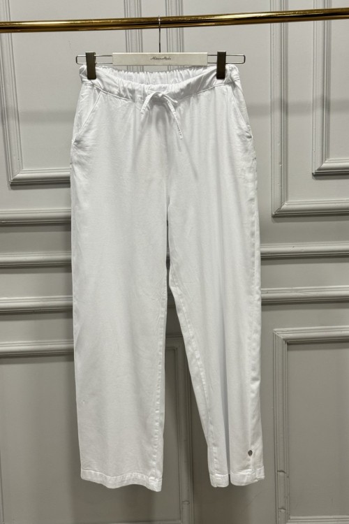2773 Beli Bağcıklı Pantolon Beyaz