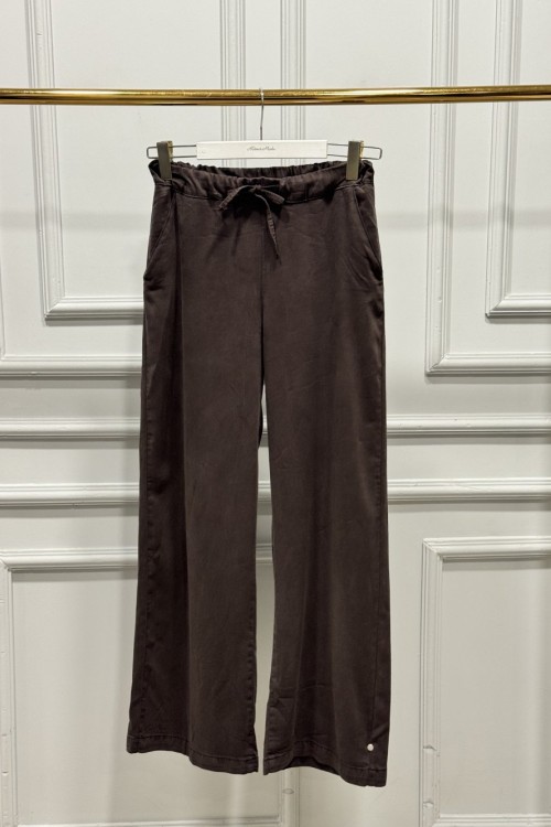 2773 Beli Bağcıklı Pantolon Kahve