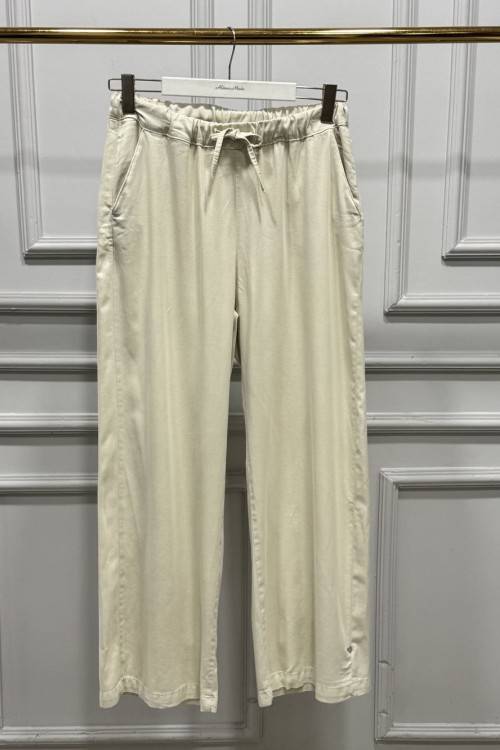 2773 Beli Bağcıklı Pantolon Bej
