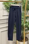 2803 Kot Bel Bağcıklı Havuç Pantolon Lacivert